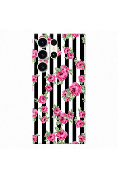 Other Samsung S25 Ultra Roses and black line Transparent Silicone TPU Θήκη