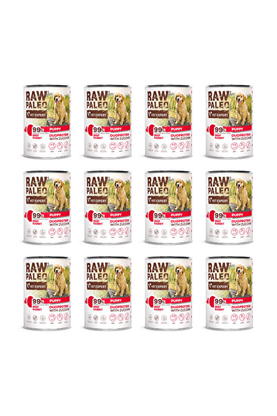 Raw Paleo Hrană umedă pentru căței cu vită și iepure, 12 x 400g