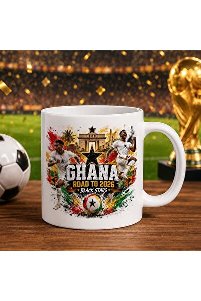 Bk Gift كأس أبيض بتصميم كأس العالم 2026 لمشجعي غانا