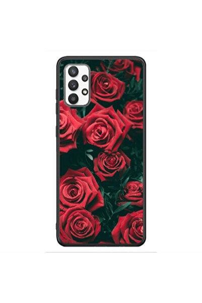 Other Samsung A32 4G Red Roses Black Glossy Θήκη