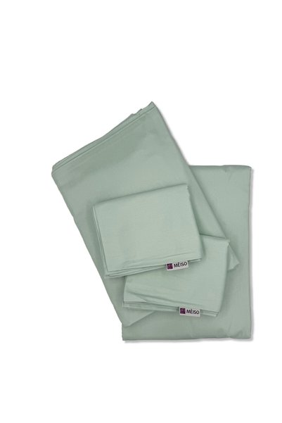 MEİSO Lenjerie de Pat Premium MĚISO din Bumbac Satinat 100% TC250 – Set 4 Piese 245x245 cm, Confort și Eleganță pentru un Somn Odihnitor