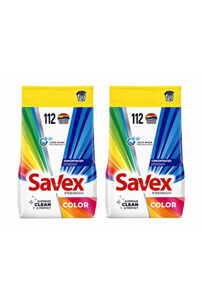 SAVEX Top Bottom Set 2 * Premium Color powder detergent, 9kg, 112 washes