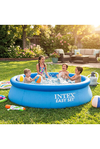 Intex Надуваем басейн, Intex, кръгъл, 305 x 76 см, 3,853 литра, за възрастни ...