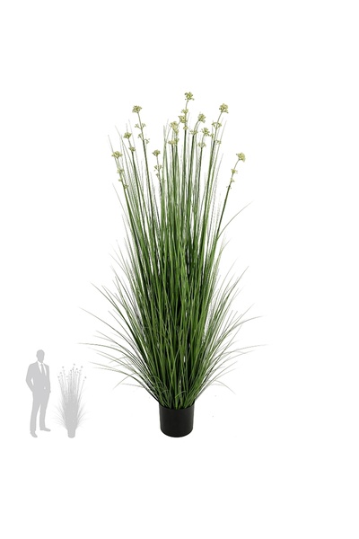 Roberto Rossi Iarba artificiala Onion 150 cm cu 11 flori de praz albe