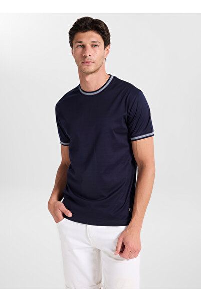 GMG FIRENZE Navy Blue Men's Slim Fit T-Shirt Gu26Mss03011