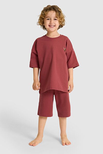 U.S. Polo Assn. Erkek Çocuk Bordo Pijama Takımı 50327093-VR014