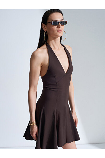 Dilvin 91633 Halter Neck Mini Dress