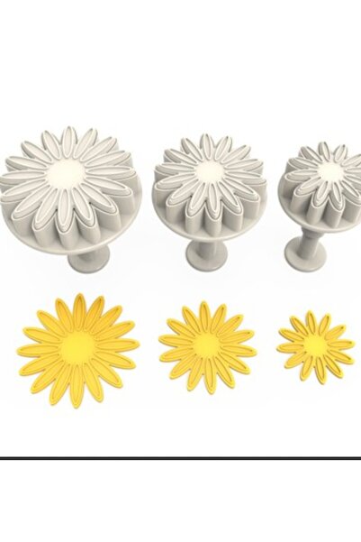 DALKIR GIDA Sunflower Press Cookie Cutter 3-Piece Cookie Mold