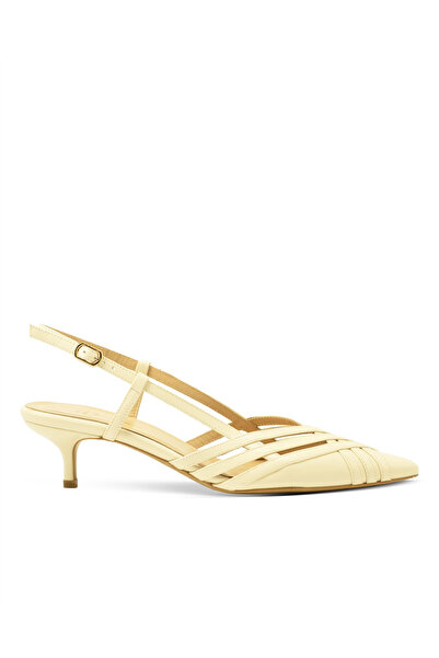 Vario Genuine Leather Pointed Toe Heeled Shoes 330 Nappa Beige (Beige)