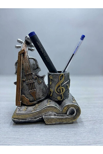 OEM Statuetă suport pentru pixuri, Saxofon/Vioară, Rășină, 20 x 15 cm