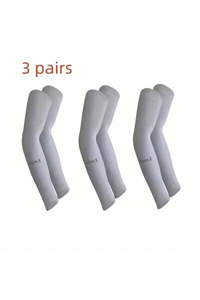 Choice3 One Size 3 Pairs Grey Cooling Breathable UV Protection Sleeves, Elast...