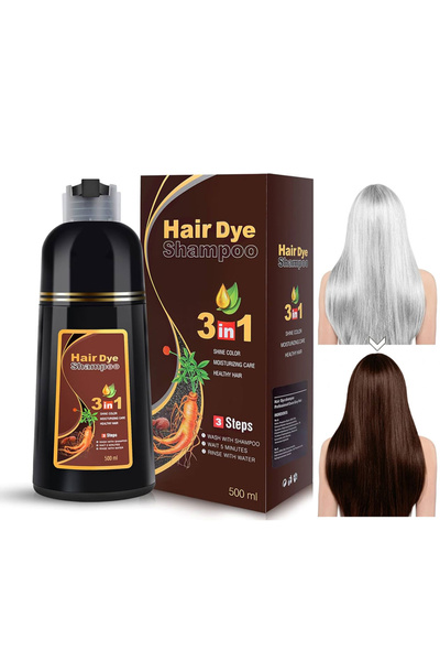 NOVA KISS Șampon colorant 3 în 1 - Cafea Satinată, Acoperire fire albe, 500 ml