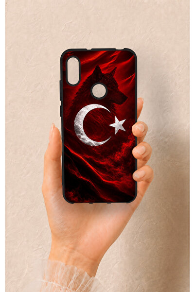 Vip Case Huawei Y6 2019 Uyumlu Kurt Türk Bayrağı Desenli Silikon Kılıf