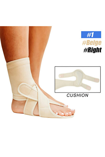 Choice4 1-Beige-Right 1Pcs Drop Foot Brace Adjustable Breathable Ankle Brace,...