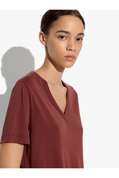PARFOIS Kadın V Yaka T-Shirt