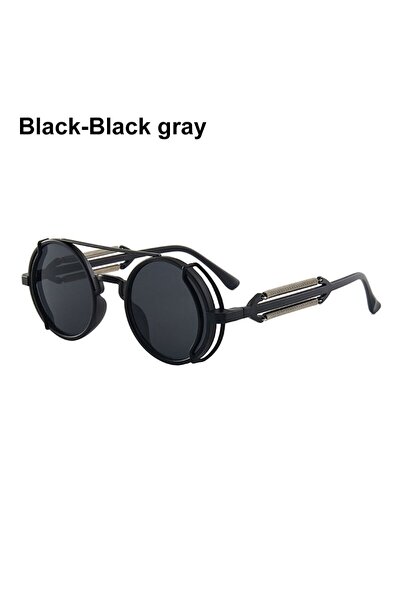 Choice Black-Black gray Gothic Style Double Spring Temples UV400 Protection M...