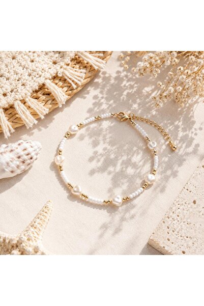 Ceso Accesories Gold Detaylı İnci Boncuklu Halhal