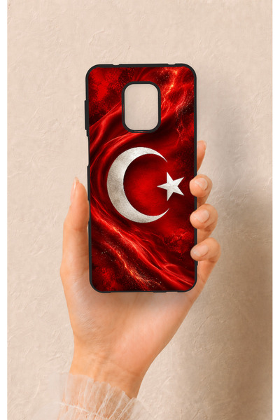 Vip Case Redmi Note 9 Pro 9S Uyumlu Türk Bayrağı Desenli Silikon Kılıf