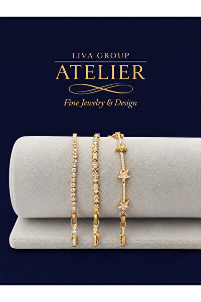 Liva Group Atelier 3'lü Yıldız & Su Yolu Bileklik Kombin (Xuping, Luxury, Sta...