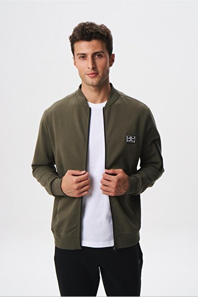 Arma Men's Khaki Slim Fit Scuba Waterproof Fabric Basic College Collar Sweats...