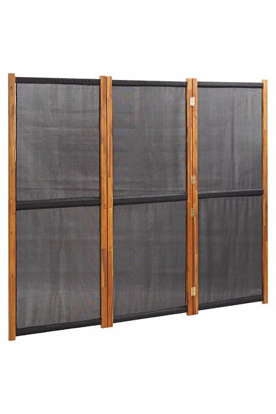 vidaxl Paravan de cameră cu 3 panouri, negru, 210x180 cm