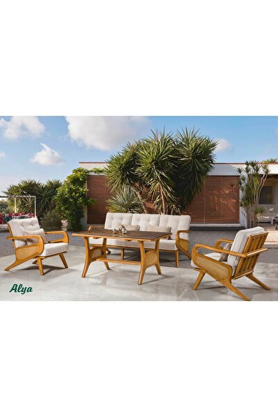 Rustic garden ALYA HAZERANLI AHŞAP OTURMA GRUBU