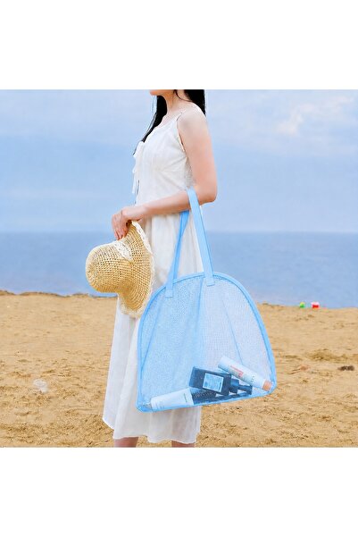 GlassySKY Transparent Mesh Plain Model Beach Bag, Beach Toy, Holiday Sea Beac...