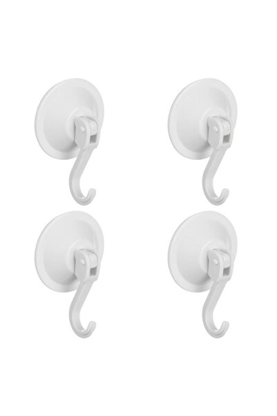 OEM Cuier/Cârlige pentru Baie, Plastic, Alb, 4 bucăți, cu ventuză
