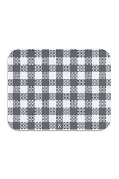 nilizma Anthracite Gray Plaid Gingham Patterned Ergonomic Mouse Pad Non-Slip ...