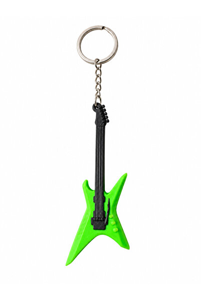 Major Hobi Green Rock Guitar Keychain 3D Printing Keychain with Electric Guit...