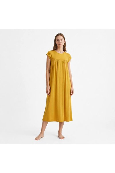 levanapajamas Home Shirt with Cool Summer Fabric - Amber Yellow Color