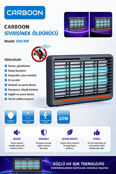 CARBOON 20W Elektrikli UV LED Işıklı Askılı Sivrisinek Öldürücü