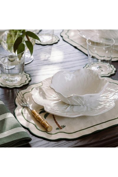 Duu Home Palm Tree Embroidered Antoinette American Service Set