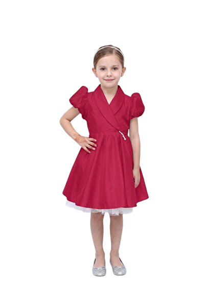 Bidani - Short Puff Sleeve Birthday Frock - Royal Blue, Hot Pink - 1Y to 10Y
