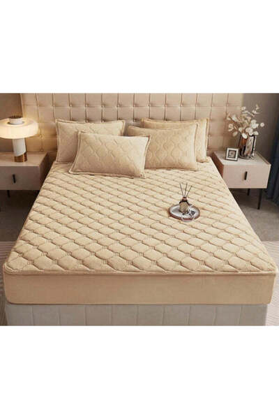 Dercasa Husă / Topper saltea cu elastic, crem auriu, 180x200 cm Cod: TPC28