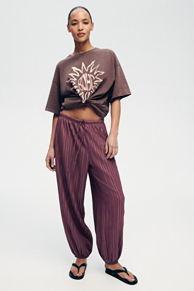 H&M Balon Paçalı Tekstüre Pantolon