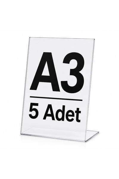 Cengo 5 Pieces A3 Desktop L-Type Vertical Plexiglass Foil Holder Brochure Holder