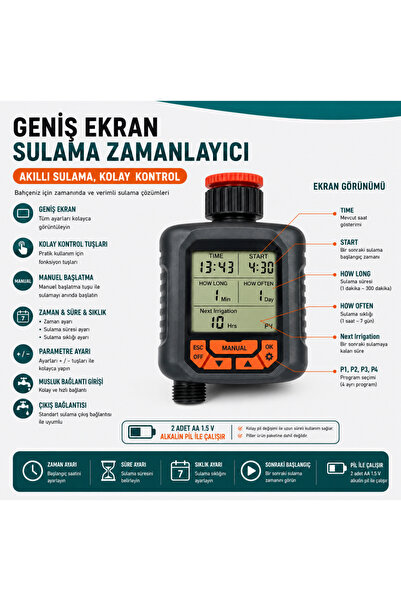 Fujin Otomatik Tek Çıkışlı Sulama Kontrol Ünitesi Zamanlayıcı
