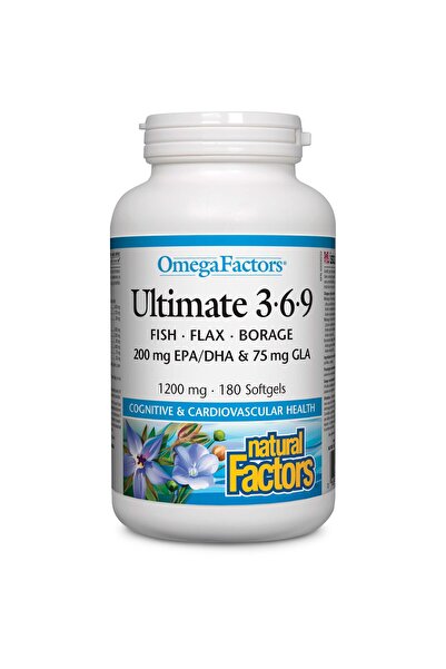 Natural Factors Ultimate Omega Factors 3.6.9, 1200 mg, 180 Softgels
