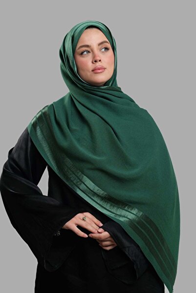 HÜRREM BONE شال مخطط باللون الزمردي من الفيسكون بورسا دولاما 202109_37