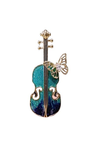 OEM Brosa in forma de vioara, din aliaj, eleganta, verde