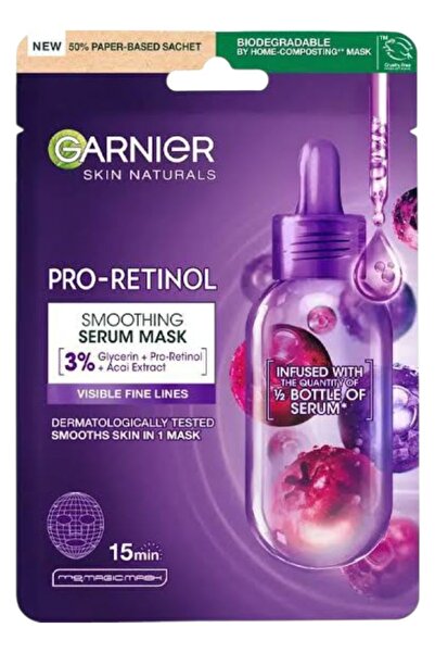 Garnier Pro GarnierPro-Retinol Smoothing Serum Maskesi %3 Glycerin Acai Extract