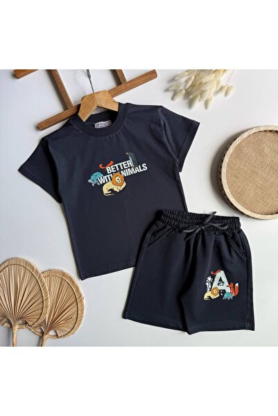 Butik ERKEK ÇOCUK ŞORTLU TAKIM (Pamuklu LİKRALI BASKILI )