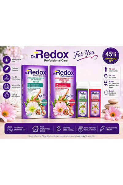 DR REDOX Dr. Redox Sir Ağda Bandı ve Roll-On Ağda Seti – Azulen & Powder | 45...