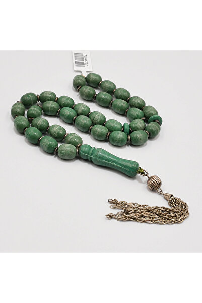genernic Whale Liver Dust Rosary 33 Beads 10.5mm Green Earthy Tone Prayer Bea...