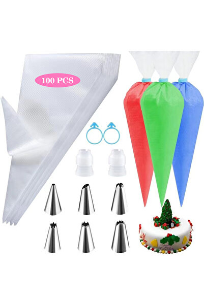 Choice8 F07-110Pcs Silicone Piping Bags and Tips Set Cake DIY Decorating Kit ...