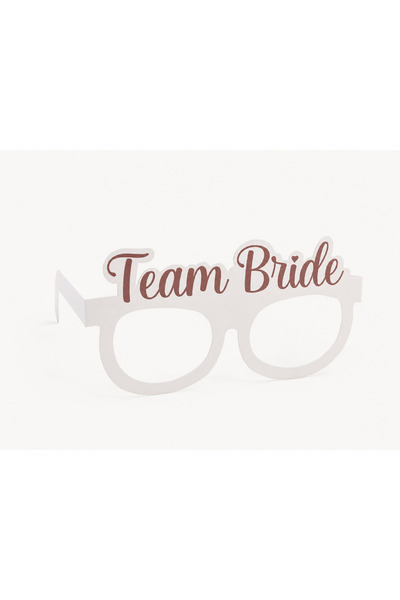 Happyland Rose Gold Team Bride Yazılı Kağıt Gözlük, Bride Konsepti Gözlük, Bekarlığa Veda Partisi Gözlüğü, Düğün Kına Nişan Gelin ve Nedime Takımı Aksesuarı 9 Adet