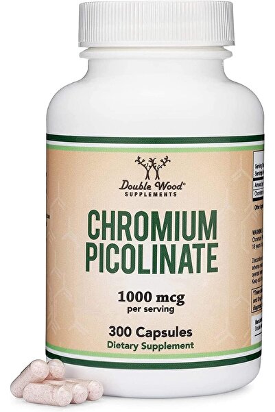 Double Wood Supplements Chromium Picolinate 1000mcg for Healthy Weight Manage...