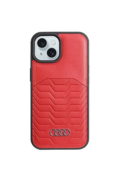 Audi Husă din piele ecologică cu MagSafe pentru iPhone 15, 14, 13, roșie