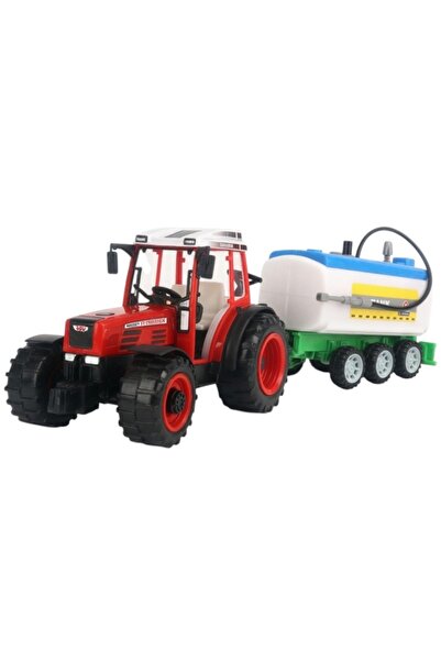 Avaleea Tractor Cu Remorca Cisterna Pentru Copii, Jucarie Agricola Cu Frictiu...
